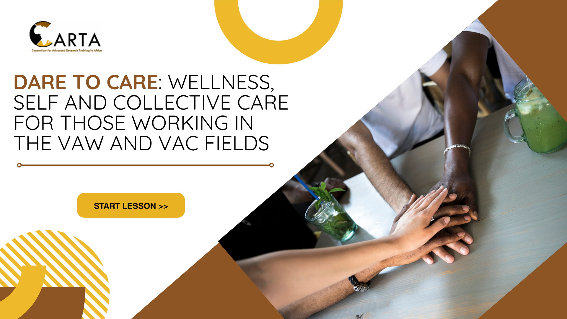 Dare to Care: Wellness, self and collective care for those working in the VAW and VAC fields